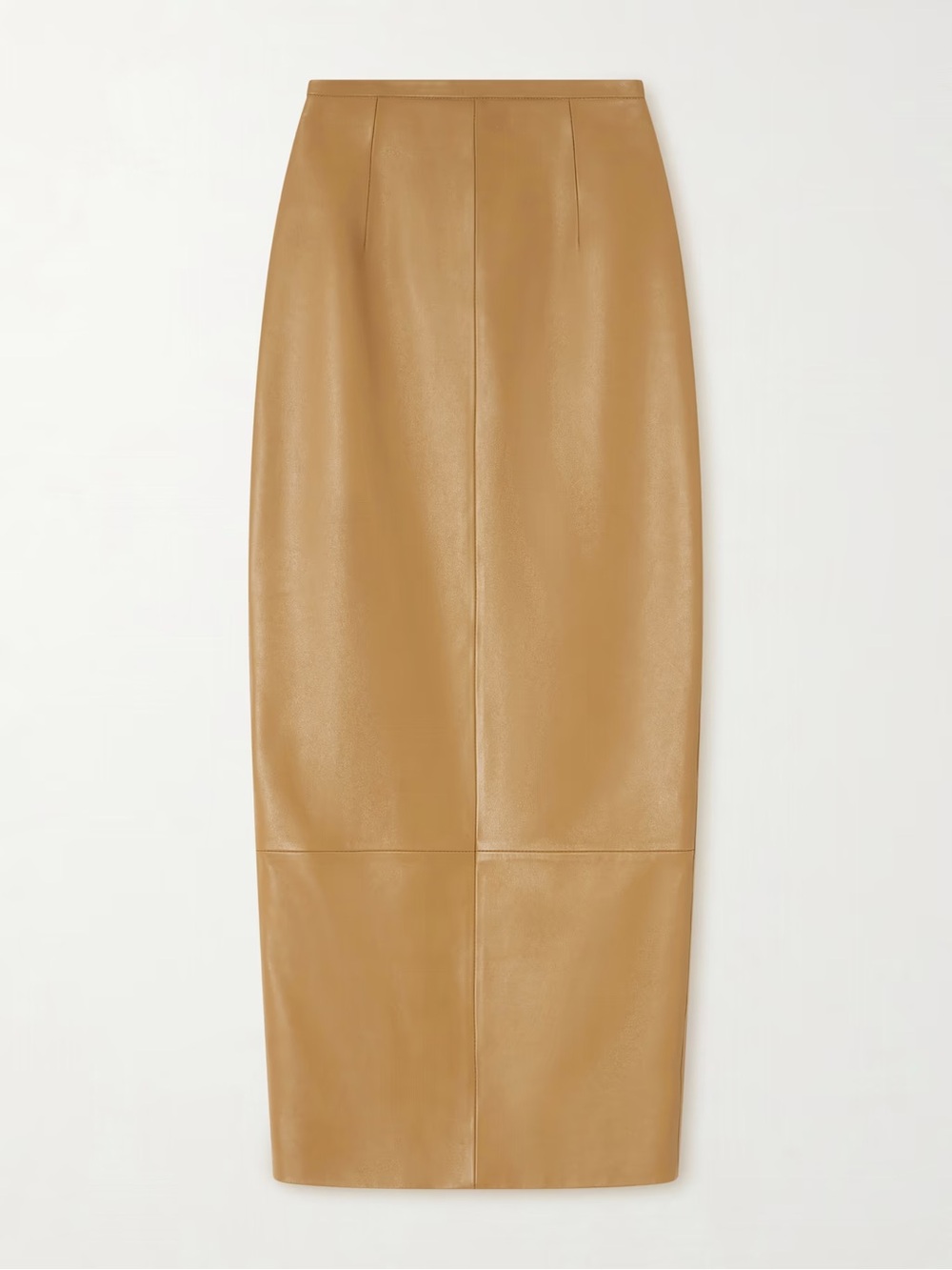 KHAITE New Winton Leather Skirt Golden Ochre Size 2